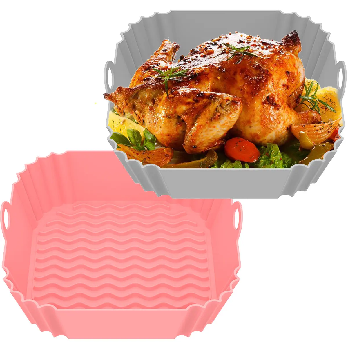 2Pcs Air Fryer Silicone Pot with Handle Reusable Air Fryer Liner Heat Resistant Air Fryer Silicone Basket Square Baking Pan Air
2Pcs Air Fryer Silicone Pot with Handle Reusable Air Fryer Liner Heat Resistant Air Fryer Silicone Basket Square Baking Pan Air