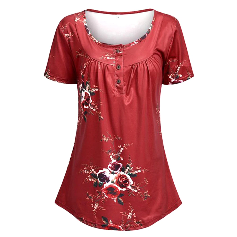 Футболка женская трапециевидная на пуговицах с V-образным вырезом и цветочным принтом
Футболка женская трапециевидная на пуговицах с V-образным вырезом и цветочным принтом