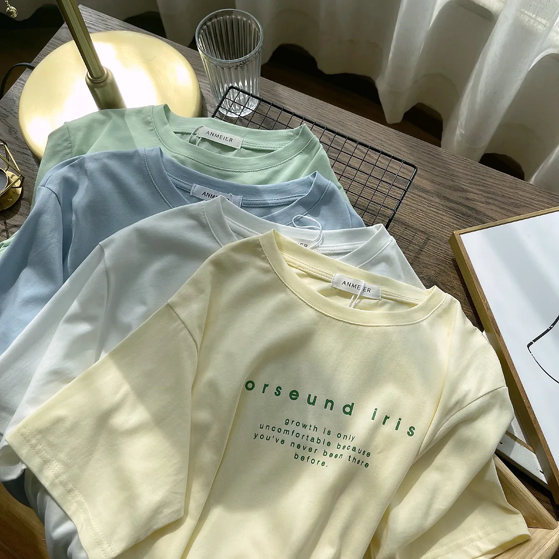 Women's T-shirt Short Sleeve 2022 Summer Casual Loose White T-shirt Fashionable Mid Length Circular Collar Letter Print Top
Women's T-shirt Short Sleeve 2022 Summer Casual Loose White T-shirt Fashionable Mid Length Circular Collar Letter Print Top