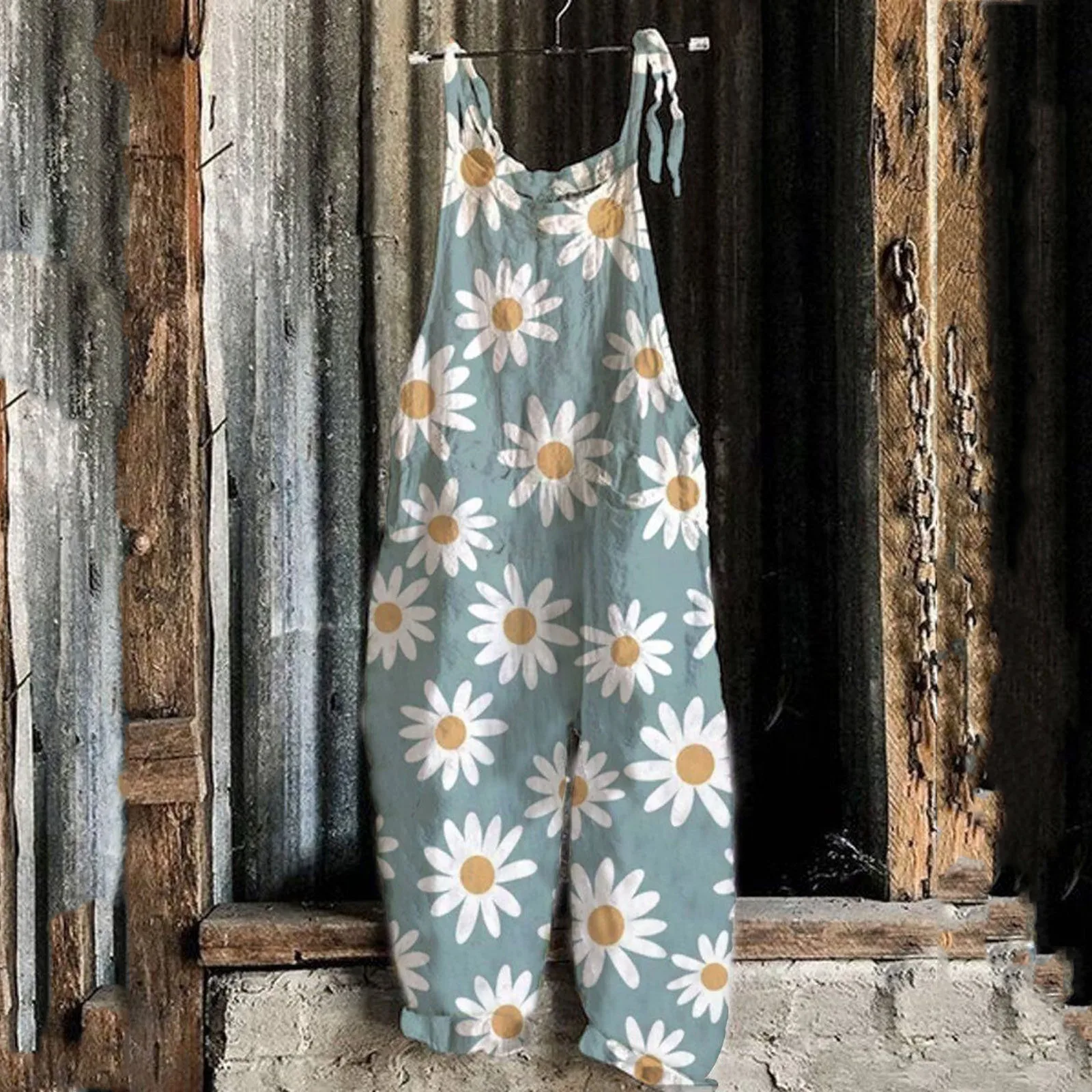 Women Jumpsuit Daisy Flower Printed Sling Design Summer Vintage Loose Floral Print Rompers For Party Casual Women's Clothing
Women Jumpsuit Daisy Flower Printed Sling Design Summer Vintage Loose Floral Print Rompers For Party Casual Women's Clothing