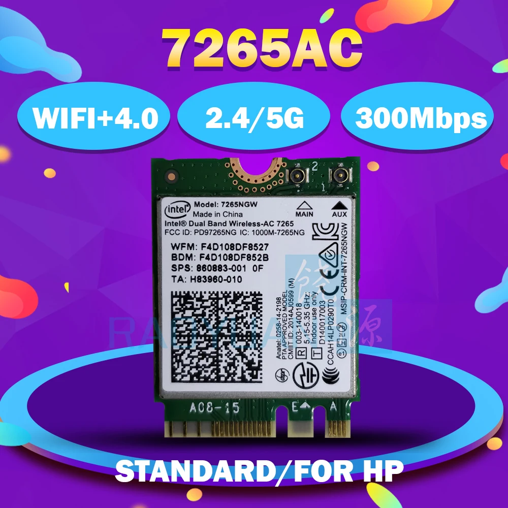 Двухдиапазонная Беспроводная Wlan-карта AC 7265 7265NGWAC 7265AC 7265NGW NGFF 867 Мбит/с
Двухдиапазонная Беспроводная Wlan-карта AC 7265 7265NGWAC 7265AC 7265NGW NGFF 867 Мбит/с