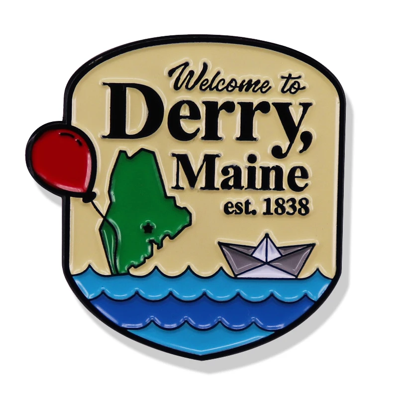 Welcome To Derry Maine Enamel Pin Pennywise It Movie Sign Cartoon Brooch Badge Lapel Pins For Backpack
Welcome To Derry Maine Enamel Pin Pennywise It Movie Sign Cartoon Brooch Badge Lapel Pins For Backpack