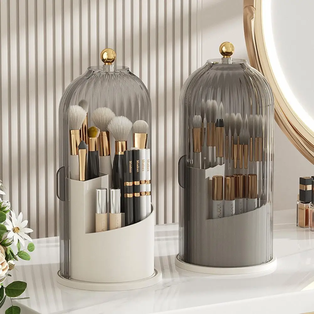 360° Rotating Makeup Brush Holder With Lid Luxury Cosmetic Organizer Lipstick Eyebrow Pencil Holder Eye Shadow Storage Box
360° Rotating Makeup Brush Holder With Lid Luxury Cosmetic Organizer Lipstick Eyebrow Pencil Holder Eye Shadow Storage Box