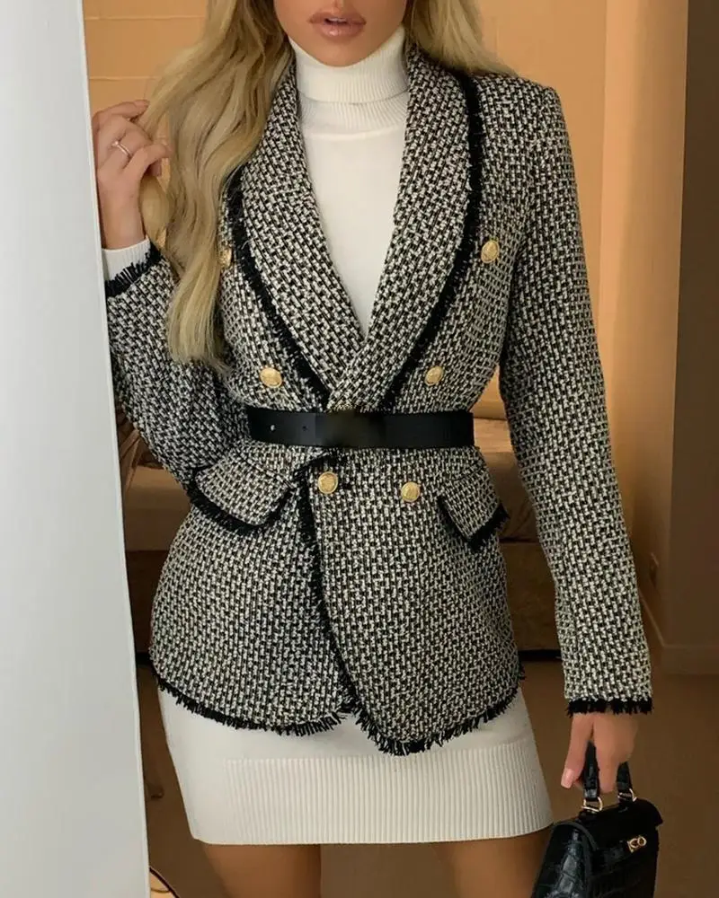 Elegant Fashion Spring Blazer Women's Long Sleeve Plaid Printed Button Casual Office Lady Blazer Slim Fit Overcoat Outerwear
Elegant Fashion Spring Blazer Women's Long Sleeve Plaid Printed Button Casual Office Lady Blazer Slim Fit Overcoat Outerwear