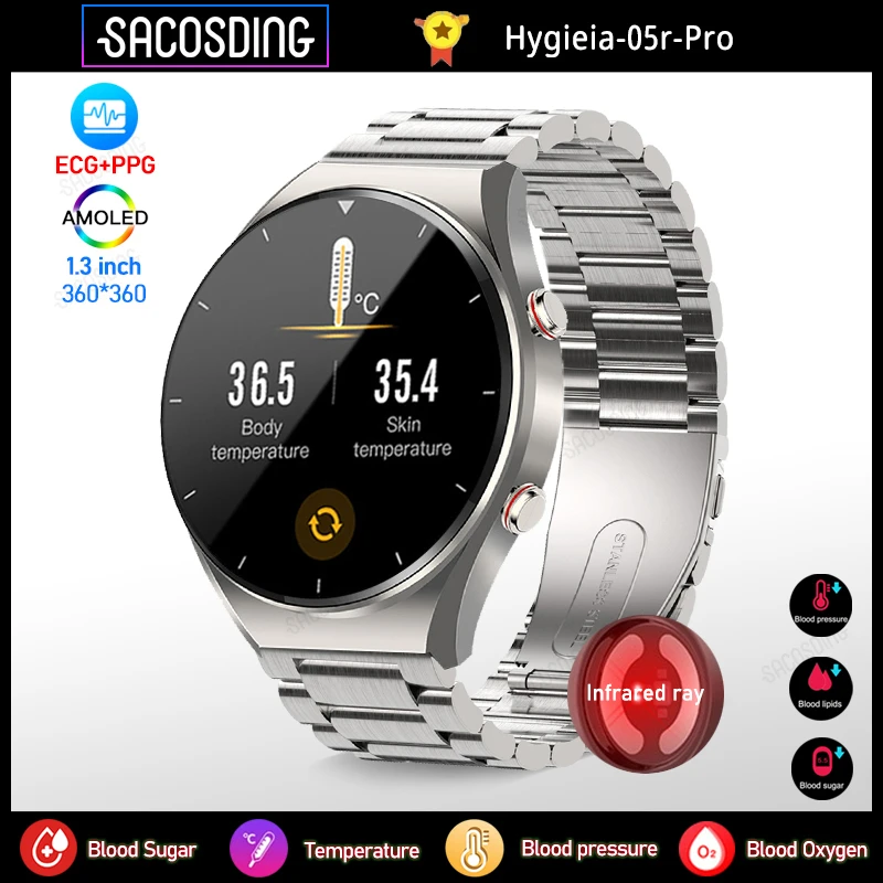 Healthy Blood Sugar Smart Watch Men ECG+PPG Precise Body Temperature Heart Rate Monitor Smartwatch HRV Blood Pressure Watch 2023
Healthy Blood Sugar Smart Watch Men ECG+PPG Precise Body Temperature Heart Rate Monitor Smartwatch HRV Blood Pressure Watch 2023