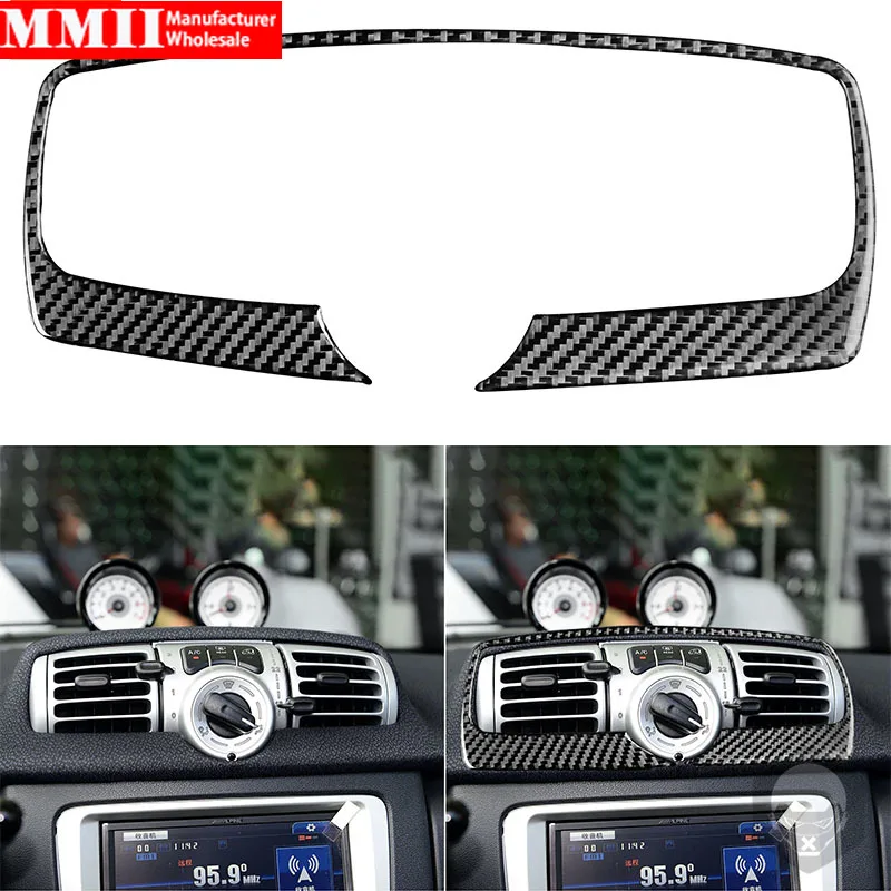 

For Benz Smart Fortwo 451 Coupe Cabrio Pure Pulse Passion 2011 2012 2013 2014 2015 Carbon Fiber Air Conditioner Outlet Stickers