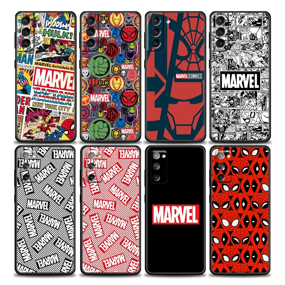 

Marvel Comic Avengers Logo S22Ultra Case For Samsung Galaxy S21 S20 FE S22 Ultra S10 S9 S8 Plus 5G Phone Cases Soft Cover Fundas
