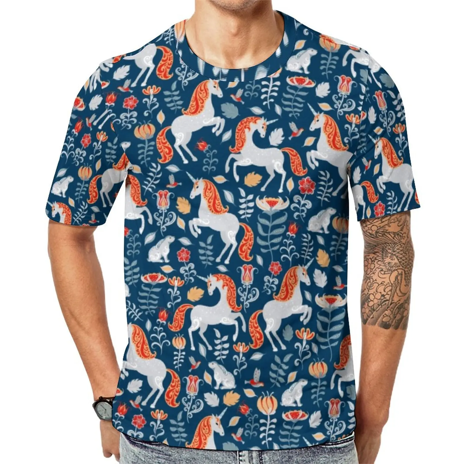 Cartoon Horse T-Shirt Unicorns Rabbits Birds Flowers Print Harajuku T Shirts Mens Casual Tee Shirt Summer Graphic Tees Big Size
Cartoon Horse T-Shirt Unicorns Rabbits Birds Flowers Print Harajuku T Shirts Mens Casual Tee Shirt Summer Graphic Tees Big Size