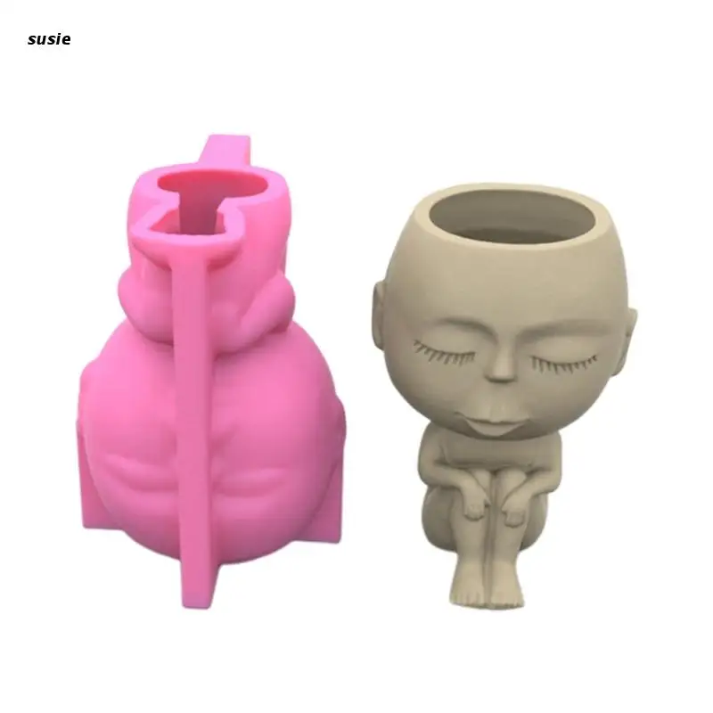 X7YA Silicone Face Flower Pot Mold DIY Succulent Planter Pot Mold Gypsum Clay Mold
X7YA Silicone Face Flower Pot Mold DIY Succulent Planter Pot Mold Gypsum Clay Mold