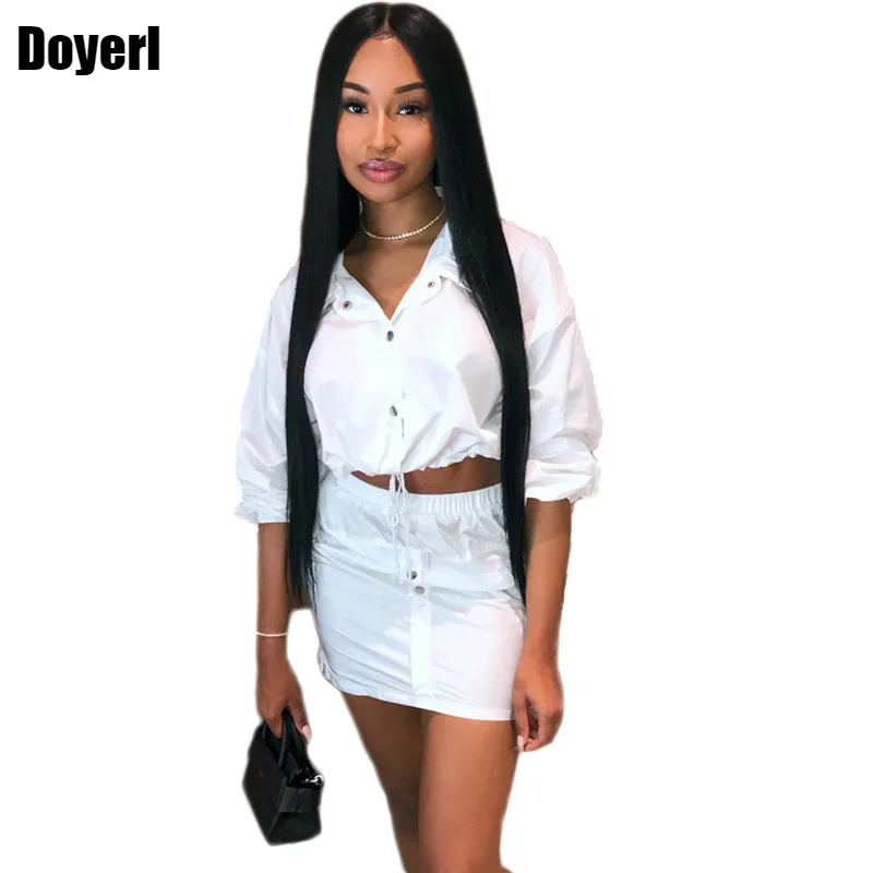 White Two Piece Set Skirt Women Tracksuit Autumn Long Sleeve Drawstring Button Crop Top + High Waist Skirt Set Casual Women Set
White Two Piece Set Skirt Women Tracksuit Autumn Long Sleeve Drawstring Button Crop Top + High Waist Skirt Set Casual Women Set