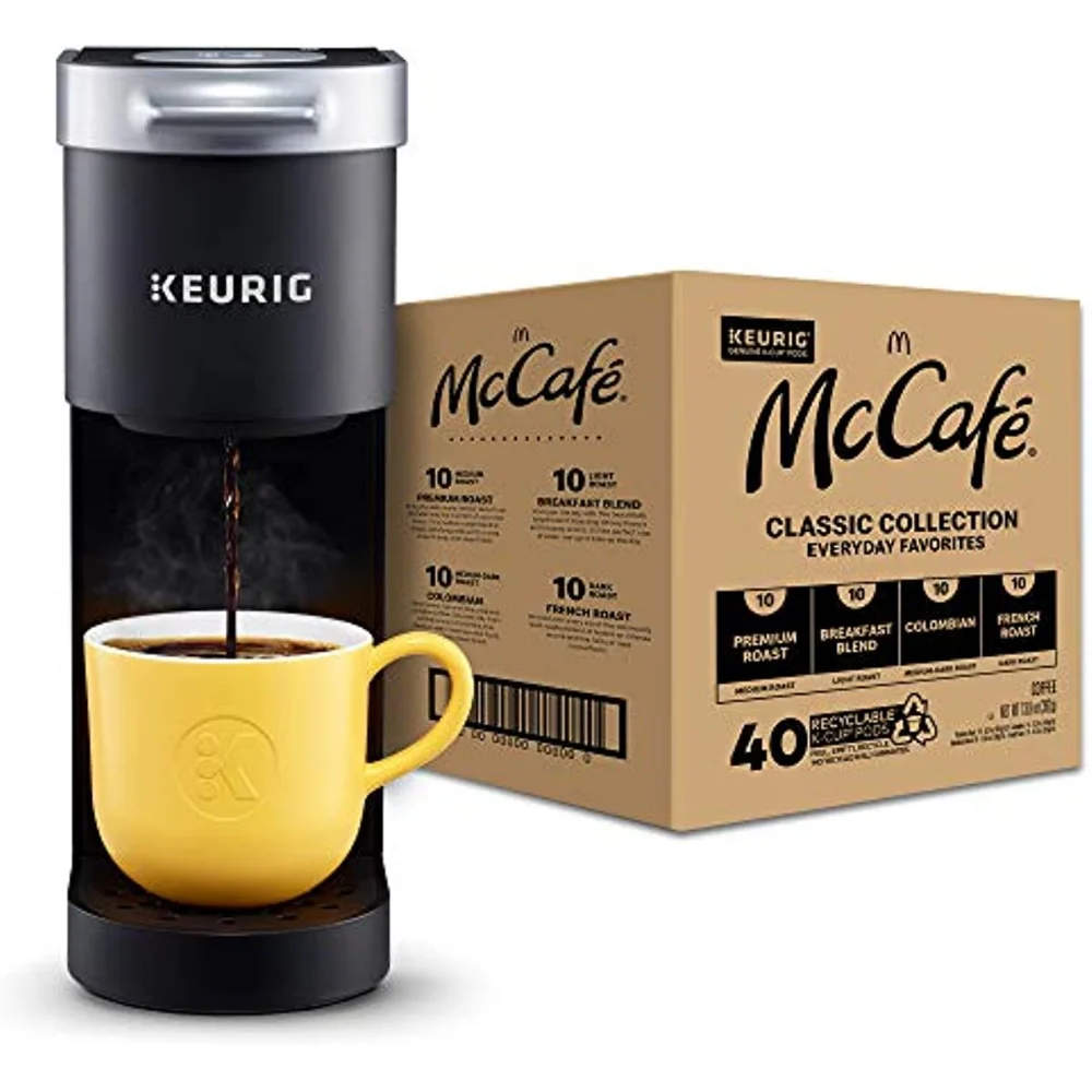 Кофеварка K-Mini, кофеварка для одного сервиса K-Cup, черная с классической коллекцией McCafe, кофейные подставки K-Cup
Кофеварка K-Mini, кофеварка для одного сервиса K-Cup, черная с классической коллекцией McCafe, кофейные подставки K-Cup