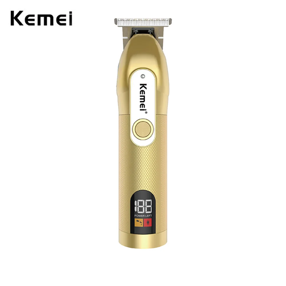 

Kemei Zero Gap Hair Clipper Kernei Precision Trimer Wireless T Trimmer Haircut Shaver Digital Display Kemel 0 MM Bald Head Razor