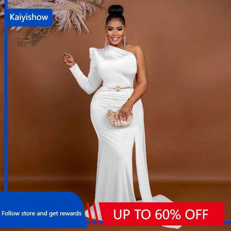 Elegant African Dresses for Women One Shoulder Sexy Bodycon Wedding Evening Party Slim Long Dress 2023 African Clothes with Belt
Elegant African Dresses for Women One Shoulder Sexy Bodycon Wedding Evening Party Slim Long Dress 2023 African Clothes with Belt