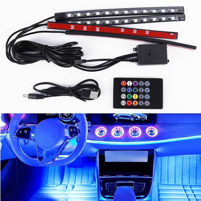 LED Colorful Footlight One for Four Car Atmosphere Light Car Atmosphere Light for Vehicle Interior Floor and Dashboard
LED Colorful Footlight One for Four Car Atmosphere Light Car Atmosphere Light for Vehicle Interior Floor and Dashboard