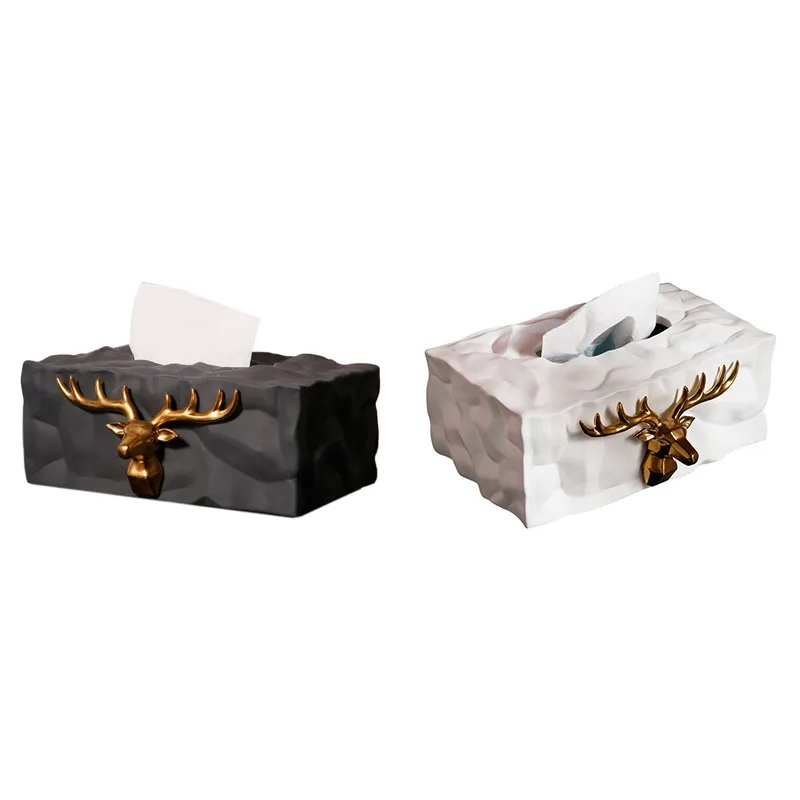European Luxury Golden Elk Ceramic Tissue Box Home Office Decoration Ornaments Napkin Storage Box Luxury Gift
European Luxury Golden Elk Ceramic Tissue Box Home Office Decoration Ornaments Napkin Storage Box Luxury Gift