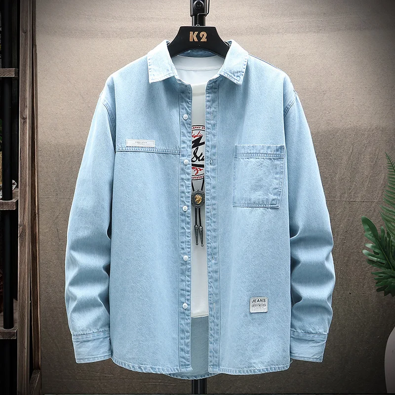 100% Cotton Denim Shirt Men's Long Sleeve Summer Thin Fashion High Sense Men's Clothing Shirt Loose Japanese Casual Coat
100% Cotton Denim Shirt Men's Long Sleeve Summer Thin Fashion High Sense Men's Clothing Shirt Loose Japanese Casual Coat