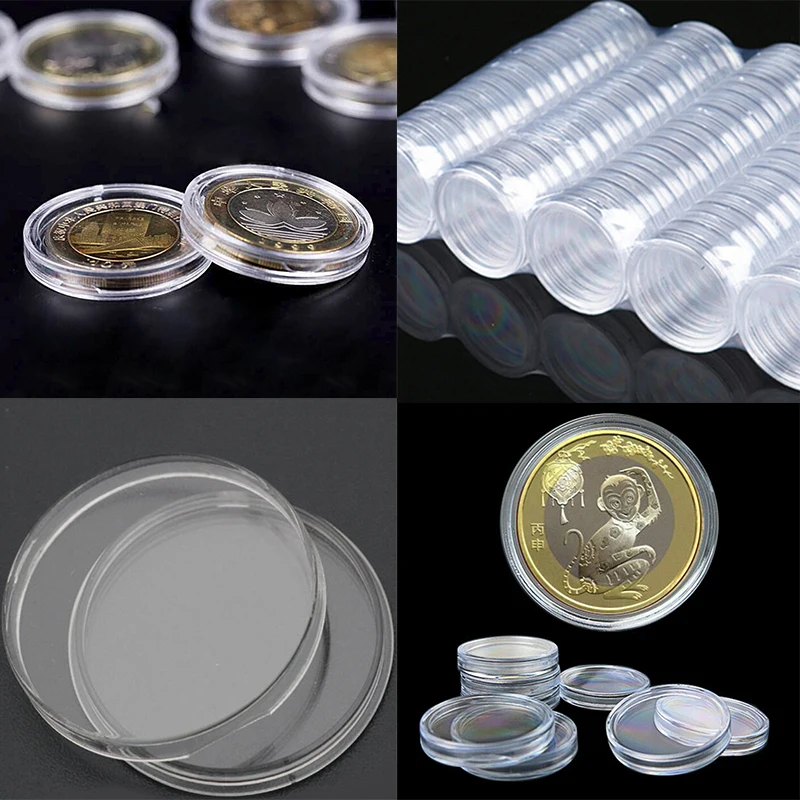 10Pcs 35mm Plastic Clear Round Coin Holder Capsule Protector Box for Coin Collection Case Storage Box jewelry organizer 
10Pcs 35mm Plastic Clear Round Coin Holder Capsule Protector Box for Coin Collection Case Storage Box jewelry organizer