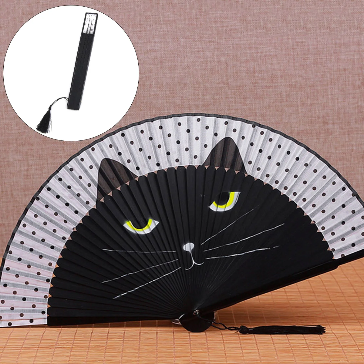 Fan Folding Silk Cat Hand Handheld Fans Women Cartoonheld Japanese Foldable Tassel Chineseframes Partyfun Wedding Dancing Black
Fan Folding Silk Cat Hand Handheld Fans Women Cartoonheld Japanese Foldable Tassel Chineseframes Partyfun Wedding Dancing Black