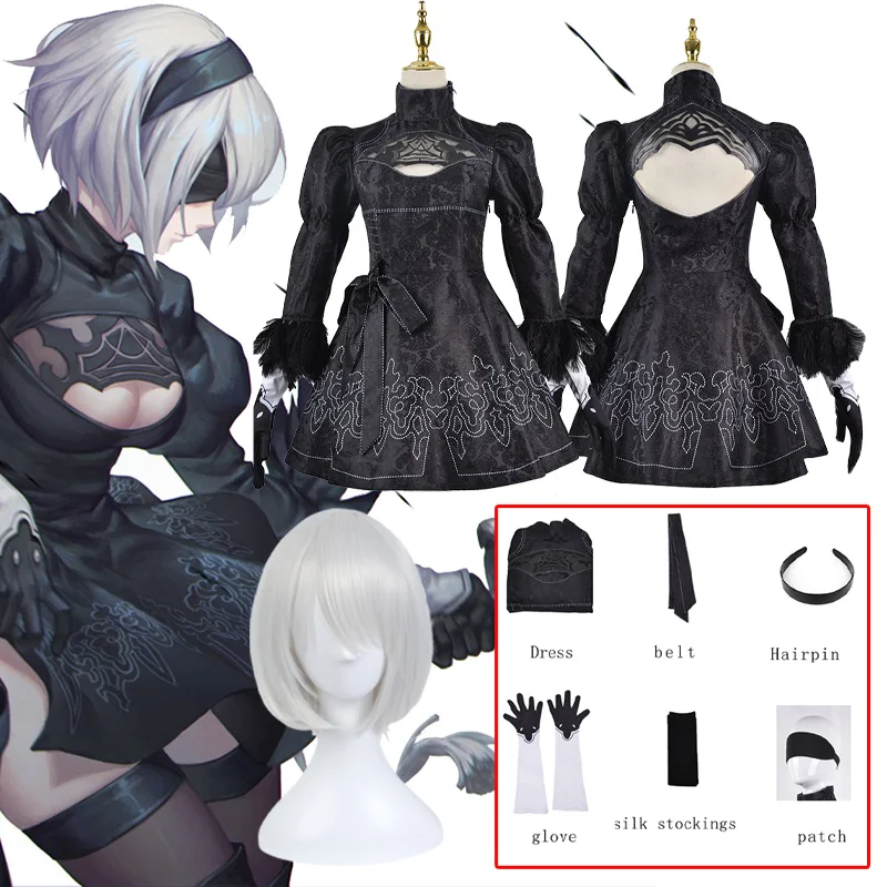 Nier Automata Yorha 2B Cosplay Costumes Anime Nier 2b Sexy Dress Vestido Role Play Clothing Uniform Halloween Costumes for Women
Nier Automata Yorha 2B Cosplay Costumes Anime Nier 2b Sexy Dress Vestido Role Play Clothing Uniform Halloween Costumes for Women