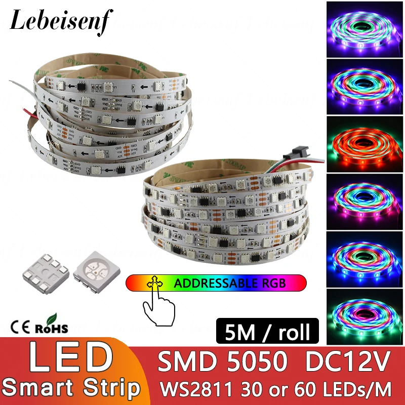 5 м RGB WS2811 5050 SMD Светодиодная адресная Пиксельная цифровая смарт-полоса 30 или 60 светодиодов/м IP 20 65 67 Водонепроницаемая силиконовая трубка световая полоса
5 м RGB WS2811 5050 SMD Светодиодная адресная Пиксельная цифровая смарт-полоса 30 или 60 светодиодов/м IP 20 65 67 Водонепроницаемая силиконовая трубка световая полоса