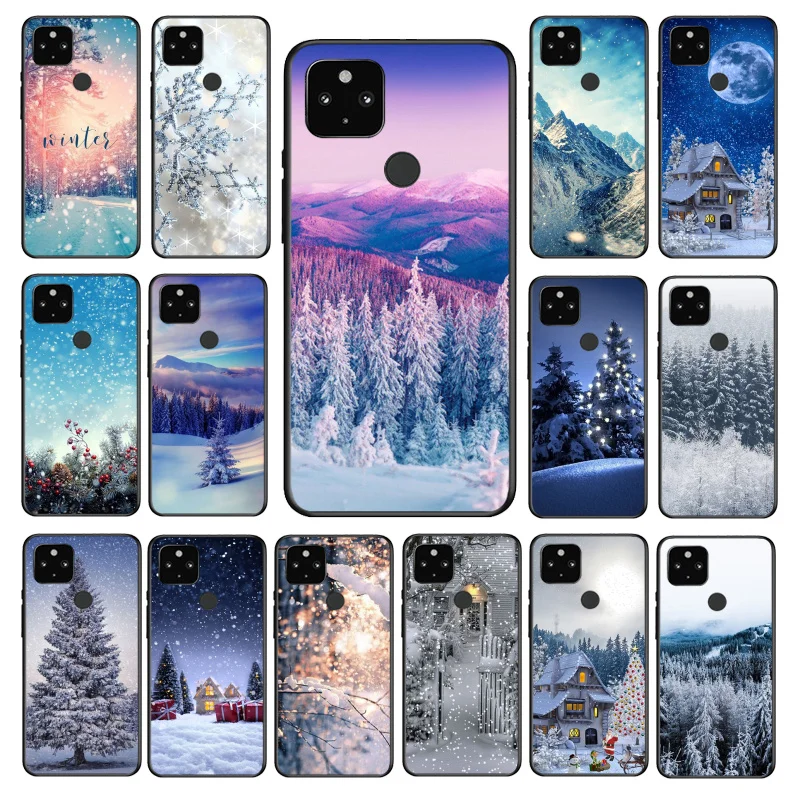 

Winter snow Merry Christmas Phone Case for Google Pixel 7 Pro 7 6A 6 Pro 5A 4A 3A Pixel 4 XL Pixel 5 6 4 3 XL 3A XL 2 XL