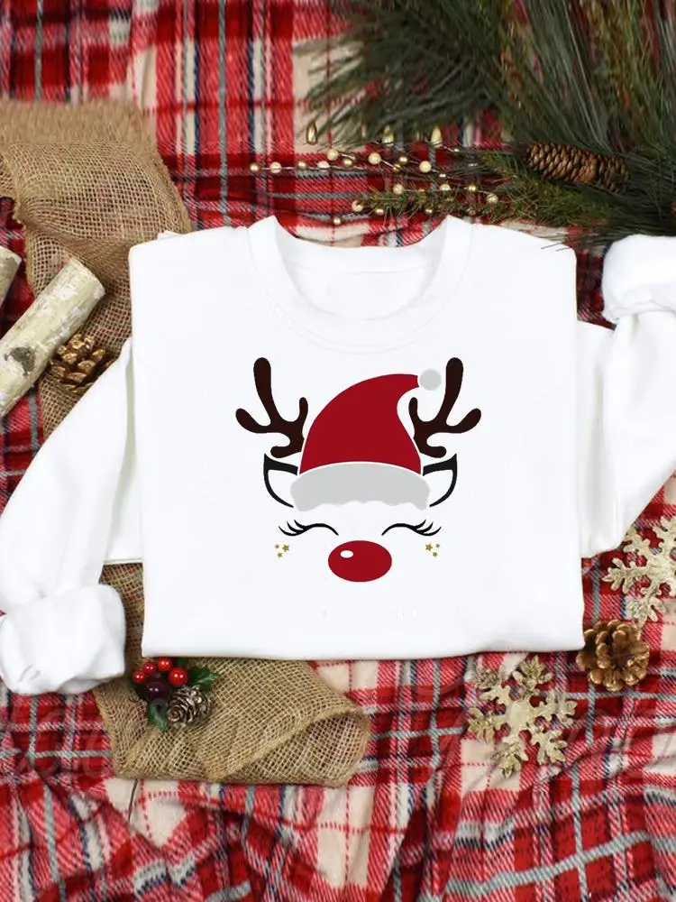 Pullovers For Women Happy New Year Fashion Merry Christmas Deer Face Lovely Cute Printing Graphic Sweatshirts Female Clothing 
Pullovers For Women Happy New Year Fashion Merry Christmas Deer Face Lovely Cute Printing Graphic Sweatshirts Female Clothing