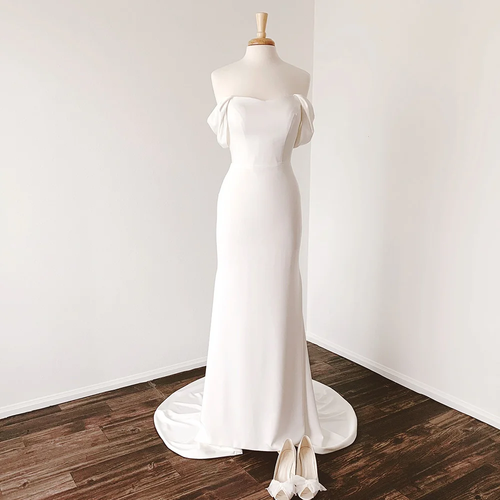 Simple Wedding Party Gowns 2022 Ivory Off-Shoulder Long Wedding Dresses For Women Elegant Sweep Train Mermaid vestido de novia
Simple Wedding Party Gowns 2022 Ivory Off-Shoulder Long Wedding Dresses For Women Elegant Sweep Train Mermaid vestido de novia