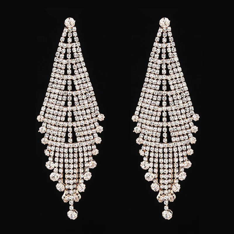 Fashion Trendy Rhinestone Earrings Claw Chain Long Tassels Full Diamond Earrings High quality Jewelry Wholesale
Fashion Trendy Rhinestone Earrings Claw Chain Long Tassels Full Diamond Earrings High quality Jewelry Wholesale