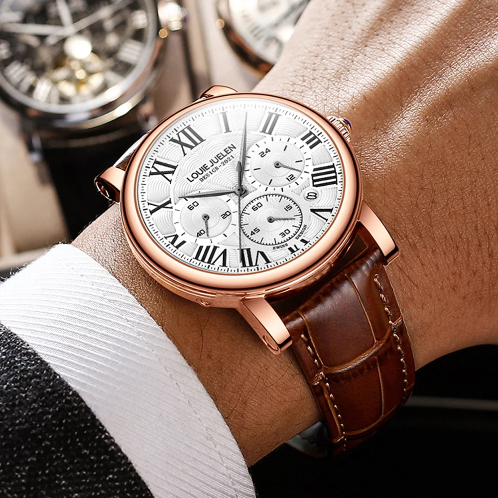 Business Watch for Men with Free Shipping Waterproof Sports Leather Chronograph Male Wristwatches Luxury Brand Relogio Masculino
Business Watch for Men with Free Shipping Waterproof Sports Leather Chronograph Male Wristwatches Luxury Brand Relogio Masculino
