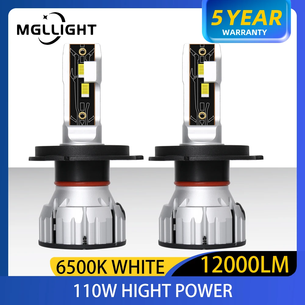 Лампа головного света MGLLIGHT Mini H4 H7, лампа головного света для автомобиля H1 H11 9005 HB3 9006 HB4 6500 лм, высокая мощность K, автомобильная фара головного света, противотуманная лампа