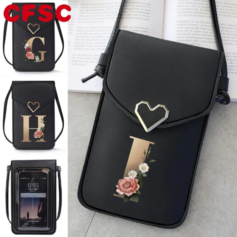 Women Shoulder Messenger Bag Mobile Phone Bags Pu Leather Wallets Card Pack Gold Letter Print Mini Touch Screen Cell Phone Purse
Women Shoulder Messenger Bag Mobile Phone Bags Pu Leather Wallets Card Pack Gold Letter Print Mini Touch Screen Cell Phone Purse