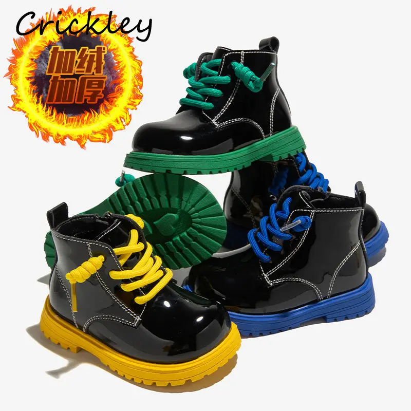 New Children Patent Leather Boots Autumn Winter Plush Black Boys Girls Fashion Boots Warm Non Slip Toddler Kids Ankle Shoes
New Children Patent Leather Boots Autumn Winter Plush Black Boys Girls Fashion Boots Warm Non Slip Toddler Kids Ankle Shoes