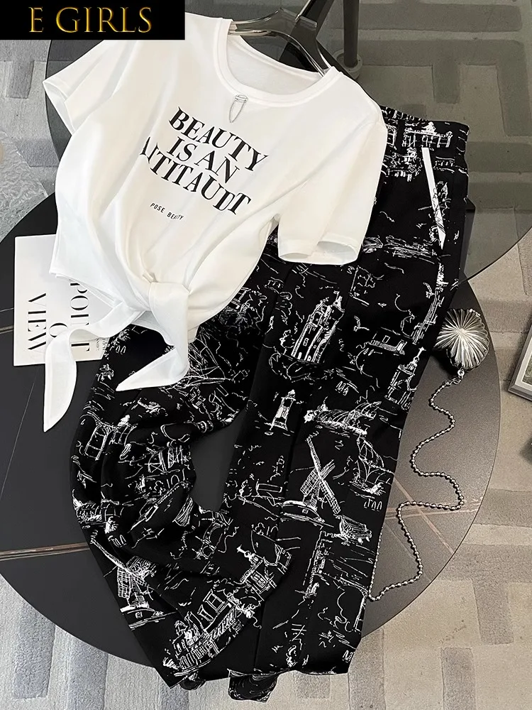 F GIRLS Summer Casual Trousers Two Piece Sets Women Outfit 2023 New Streetwear Irregular Letter T-Shirt+Wide Leg Pants Short Sle
F GIRLS Summer Casual Trousers Two Piece Sets Women Outfit 2023 New Streetwear Irregular Letter T-Shirt+Wide Leg Pants Short Sle