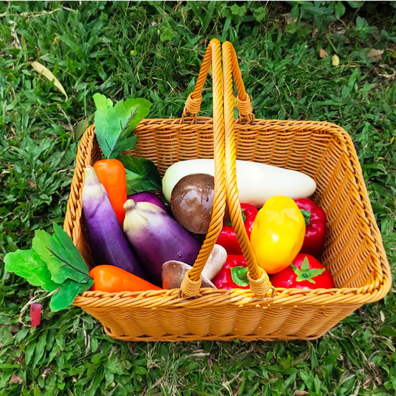 New Outdoor Camping Picnic Basket Imitation Rattan Woven Supermarket Shopping Basket Storage Basket Pastoral Picking Hand Basket
New Outdoor Camping Picnic Basket Imitation Rattan Woven Supermarket Shopping Basket Storage Basket Pastoral Picking Hand Basket