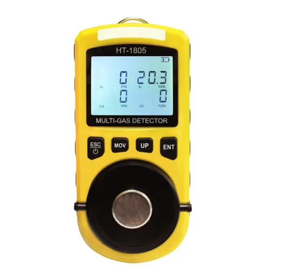 

HT-1805 O2 Hydrothion H2S CO2 4 in 1 gas detector portable multi gas analyzer gas alarm with sound light Vibration alarm