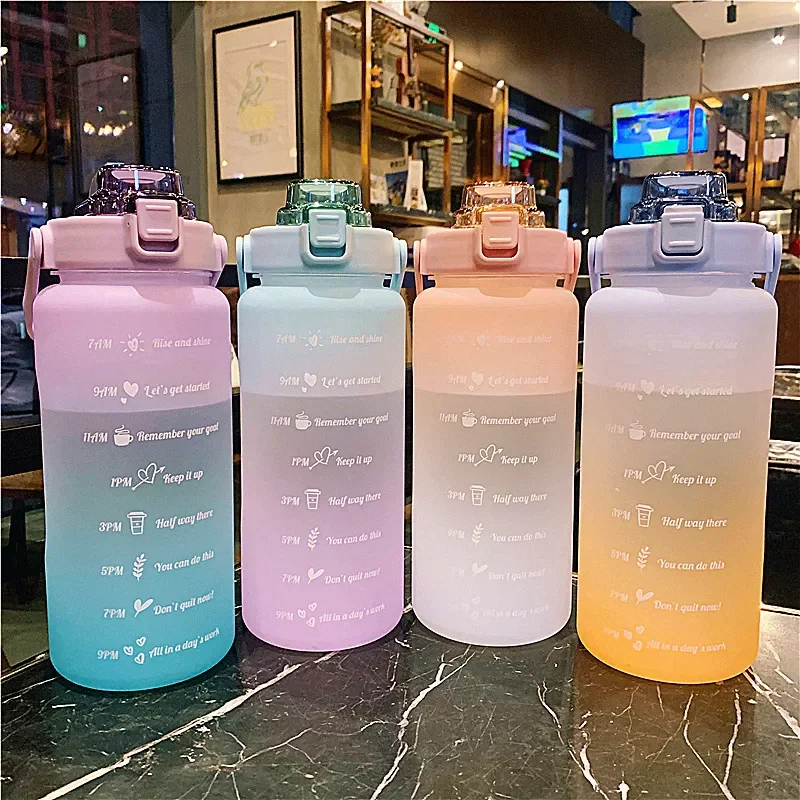 2022New Water Bottle 2L Large Capacity Outdoor Water Bottle with Bounce Cover Time Scale Reminder Sports Fitness Water Cup
2022New Water Bottle 2L Large Capacity Outdoor Water Bottle with Bounce Cover Time Scale Reminder Sports Fitness Water Cup