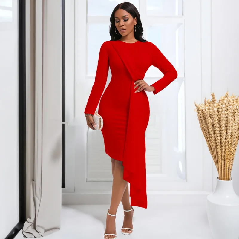 D4012023 autumn long sleeve beauty temperament elegant OL Pencil skirt large dress
D4012023 autumn long sleeve beauty temperament elegant OL Pencil skirt large dress