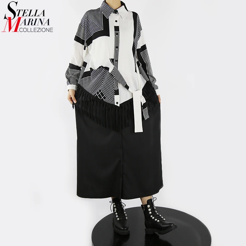 New Hit Color Design Black And White Patchwork Long Print Shirt Dress Plus Size Straight Fringe Girls Casual Style Robe MJM602-9
New Hit Color Design Black And White Patchwork Long Print Shirt Dress Plus Size Straight Fringe Girls Casual Style Robe MJM602-9