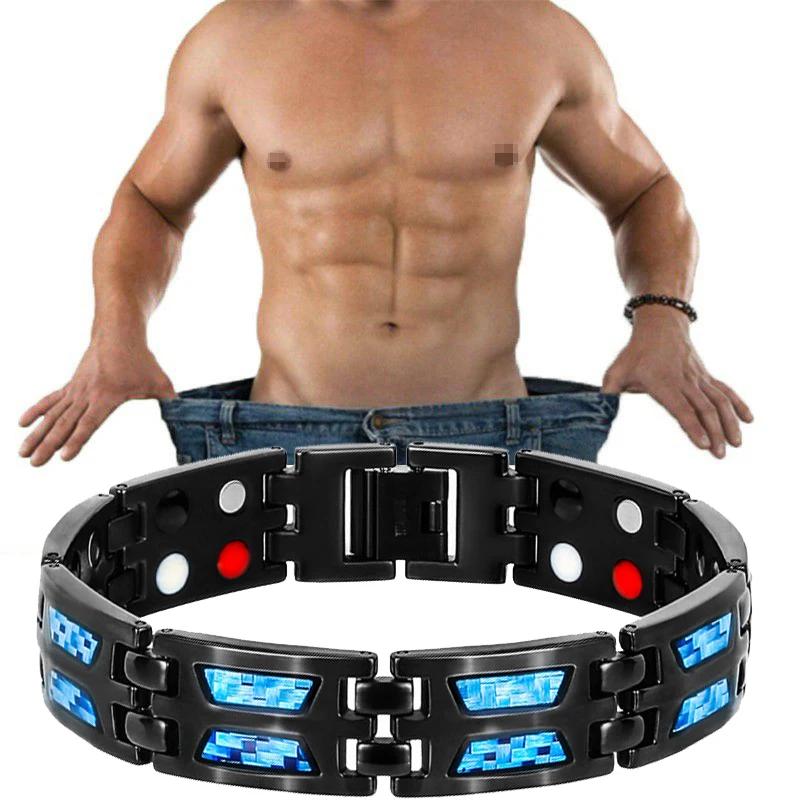 Energy Magnetic Double Row Negative Ion Germanium Blue Slimming Bracelet for Man Titanium Carbon Fiber Bracelets Bangles Gift
Energy Magnetic Double Row Negative Ion Germanium Blue Slimming Bracelet for Man Titanium Carbon Fiber Bracelets Bangles Gift