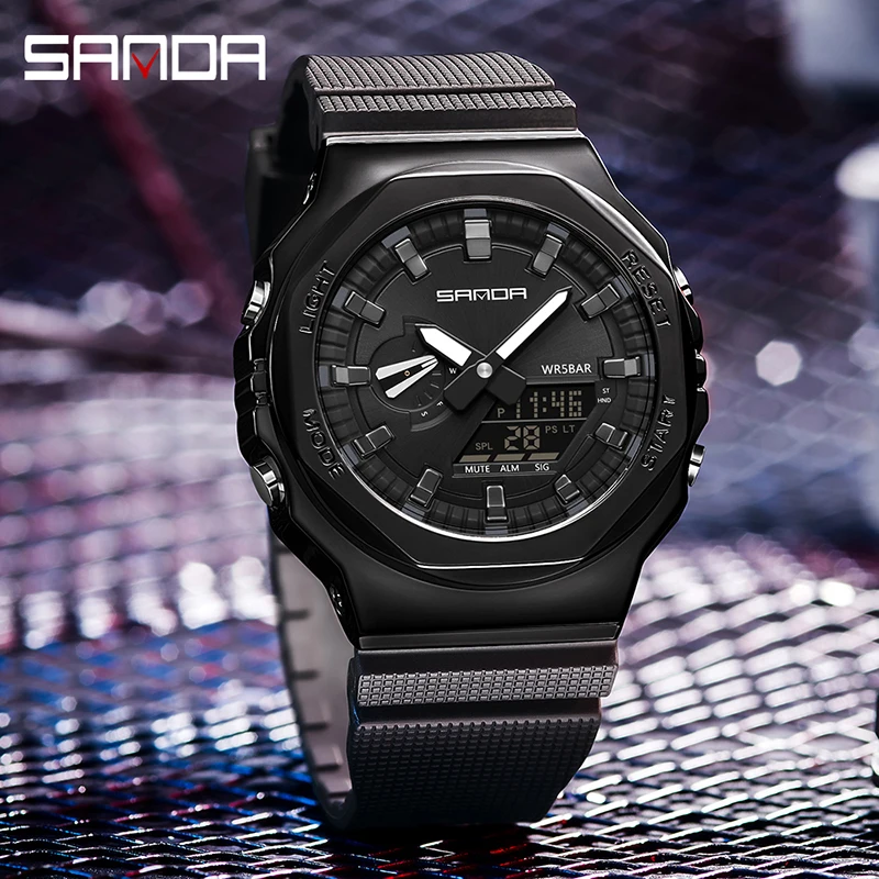SANDA New Military Sports Mens Watches Top Brand Luxury Dual Display Waterproof Digital Watch for Men Fashion LED Quartz Wristwa
SANDA New Military Sports Mens Watches Top Brand Luxury Dual Display Waterproof Digital Watch for Men Fashion LED Quartz Wristwa