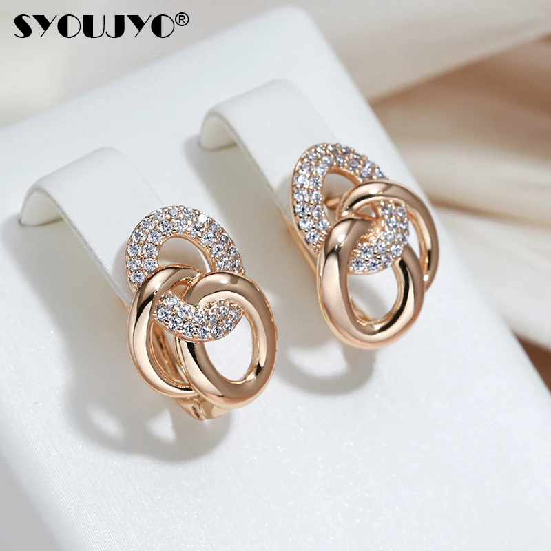 Unique Design Multi-Hoop English Earrings For Women SYOUJYO Natural Zircon Full Paved 585 Rose Gold Color Trendy Jewelry
Unique Design Multi-Hoop English Earrings For Women SYOUJYO Natural Zircon Full Paved 585 Rose Gold Color Trendy Jewelry