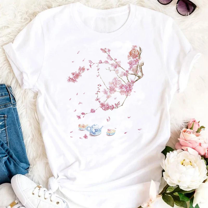 Flower Spring O-neck Tee Top Shirt Lady Clothes Fashion Tshirt Summer Female T Women Short Sleeve Casual Graphic T-shirts
Flower Spring O-neck Tee Top Shirt Lady Clothes Fashion Tshirt Summer Female T Women Short Sleeve Casual Graphic T-shirts