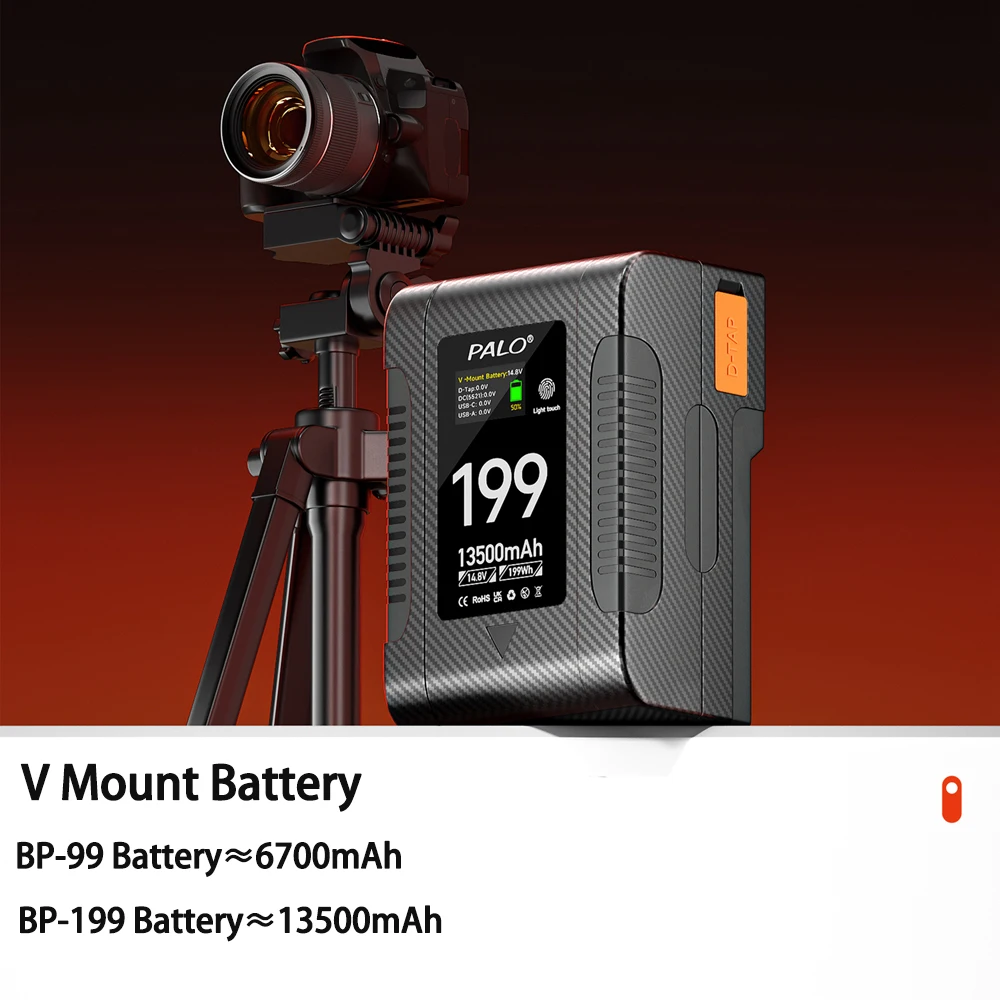 Аккумулятор с V-образным креплением 199 В портативный USB-C PD65W BP-199 аккумулятор для