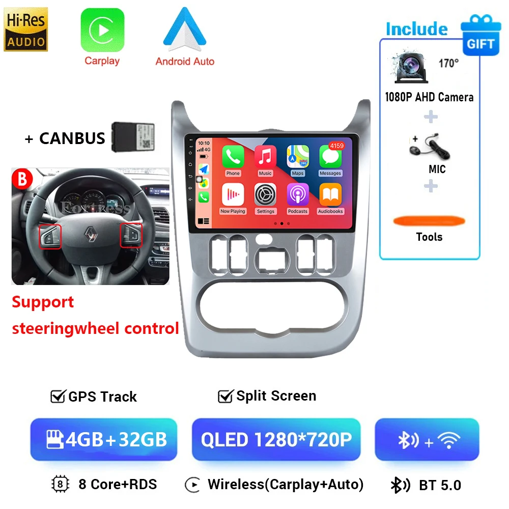 Автомобильный радиоприемник Android 16 Carplay 4G для Renault Logan 1 Sandero 2009 2010 2011 2012-2015, мультимедийный плеер, GPS 2din, головное устройство, стерео
Автомобильный радиоприемник Android 16 Carplay 4G для Renault Logan 1 Sandero 2009 2010 2011 2012-2015, мультимедийный плеер, GPS 2din, головное устройство, стерео