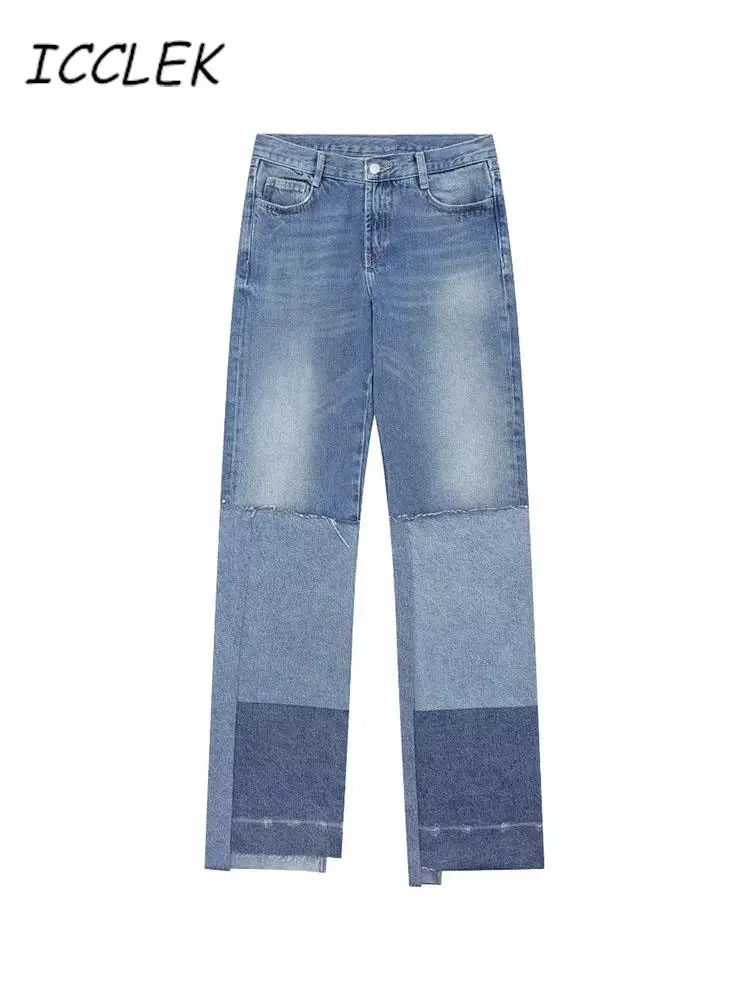 Icclek Patchwork Jeans Denim Women High Waist Patchwork Straight Jean for Women 2023 Stright Denim Pants Ladies Vintage Trousers
Icclek Patchwork Jeans Denim Women High Waist Patchwork Straight Jean for Women 2023 Stright Denim Pants Ladies Vintage Trousers