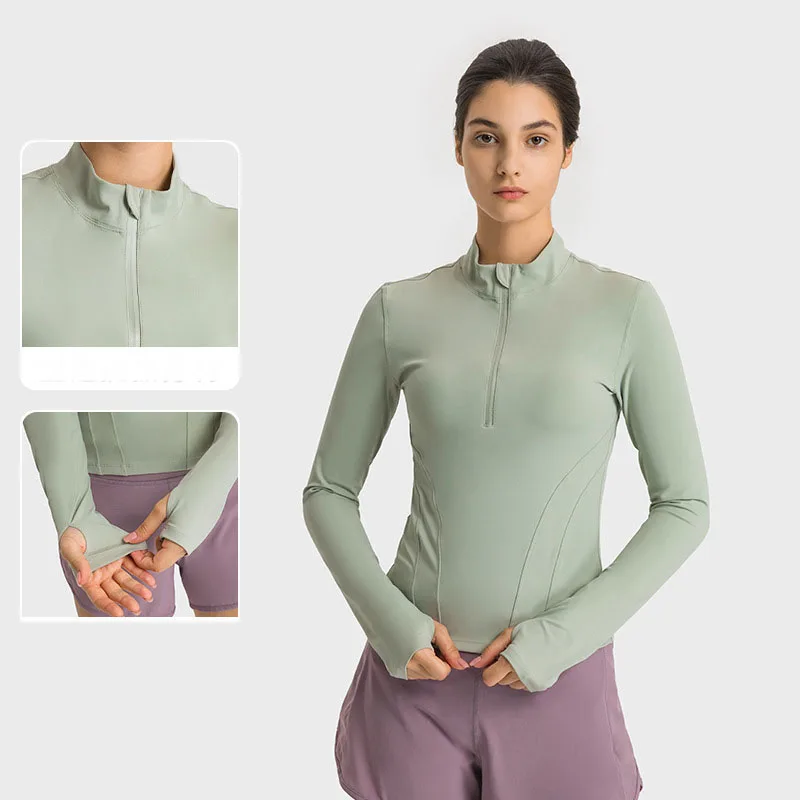 Lu logo With Logo Autumn Gym Half Zipper Yoga Clothes Slim Large Size Sports Top Long Sleeve Pullover Training T-Shirts For Wome
Lu logo With Logo Autumn Gym Half Zipper Yoga Clothes Slim Large Size Sports Top Long Sleeve Pullover Training T-Shirts For Wome