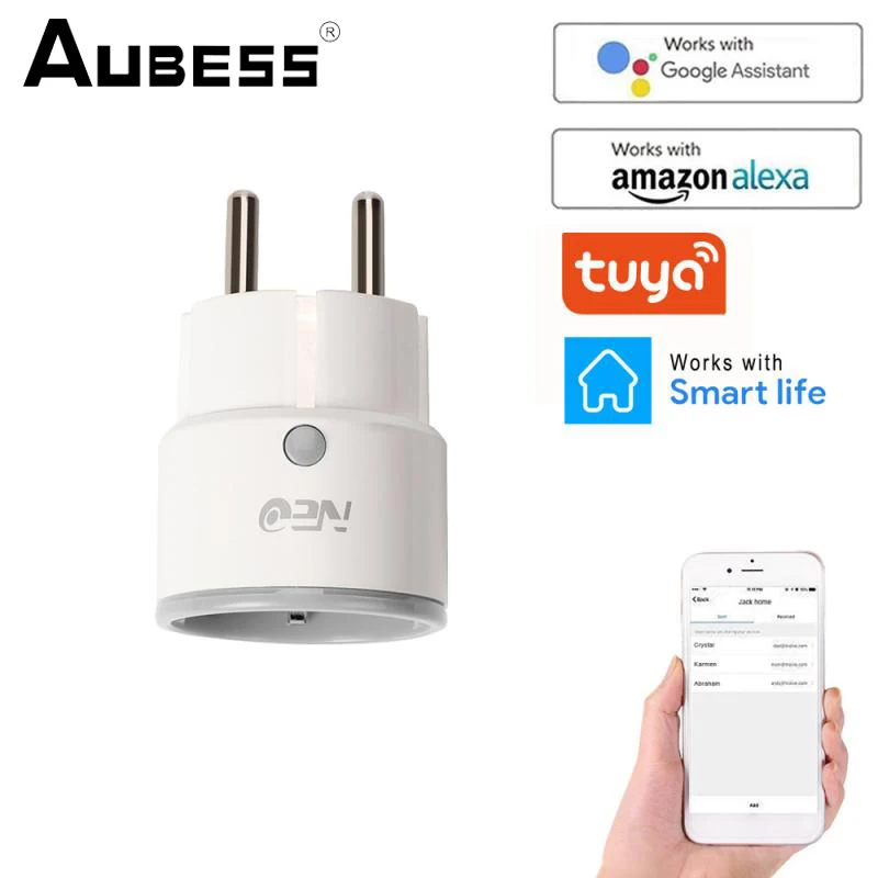 Smart Plug WiFi Socket EU 10A Power Monitor Timing Function Tuya Smart Life APP Control Works With Alexa Google Assistant
Smart Plug WiFi Socket EU 10A Power Monitor Timing Function Tuya Smart Life APP Control Works With Alexa Google Assistant
