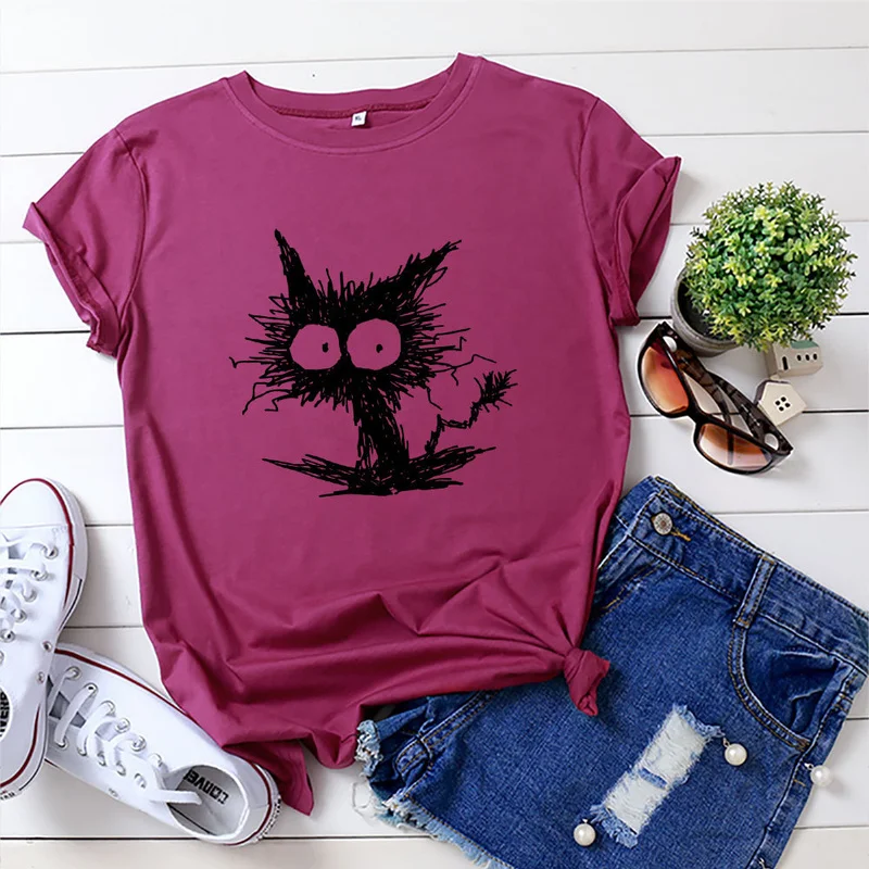 Women Summer Tshirt Cotton 100% Casual Cat Printing Fashion Female Graphic Kawaii T Shirts Ladies Regular Short Sleeve Tees Tops
Women Summer Tshirt Cotton 100% Casual Cat Printing Fashion Female Graphic Kawaii T Shirts Ladies Regular Short Sleeve Tees Tops