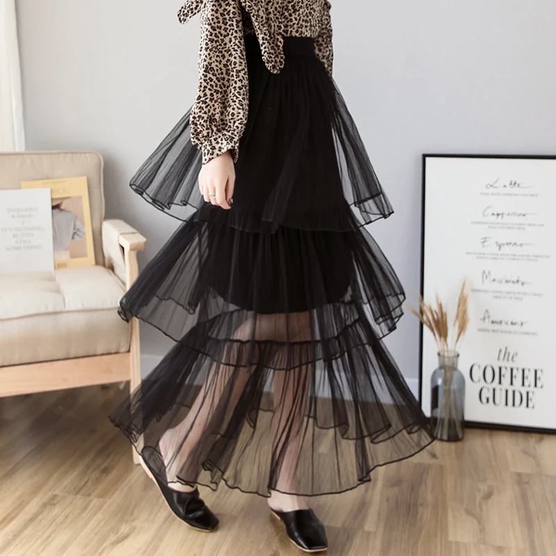COIGARSAM Women Long Skirt Spring New Mesh Rice White Pink Black Skirts Dropshipping
COIGARSAM Women Long Skirt Spring New Mesh Rice White Pink Black Skirts Dropshipping