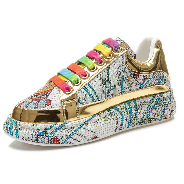Women's Shoes 41-43 Autumn New Wedge Rhinestone Colorful Casual White Shoes Thick-Soled Casual Sneakers Women's
Women's Shoes 41-43 Autumn New Wedge Rhinestone Colorful Casual White Shoes Thick-Soled Casual Sneakers Women's